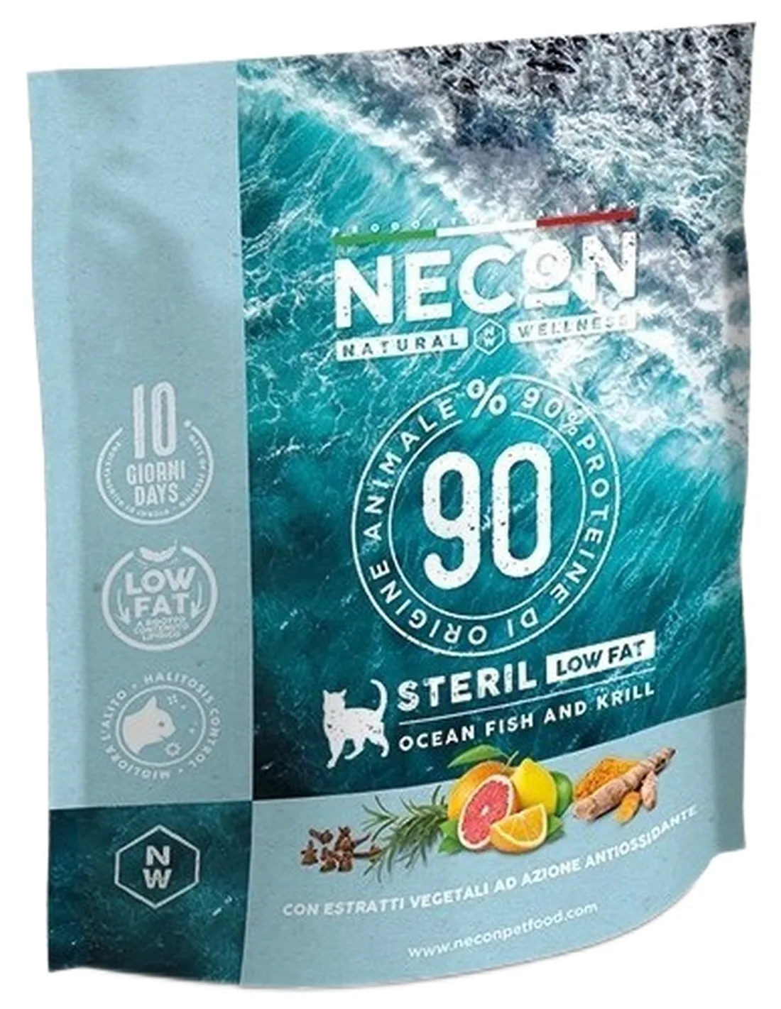 Necon natural wellness gatto adult steril low fat pesce e krill 400 gr  