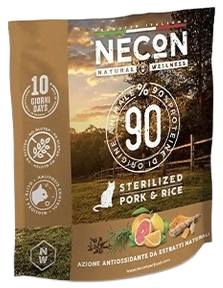 Necon natural wellness gatto adult sterilizzato maiale e riso 400 gr  