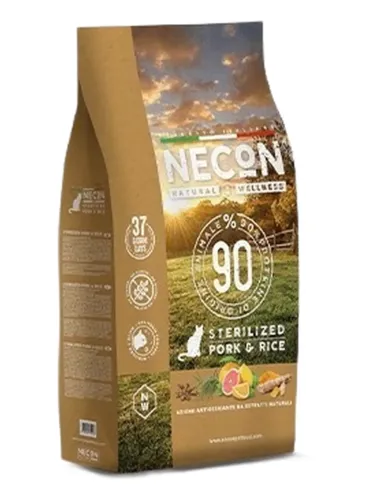 Necon natural wellness gatto adult sterilizzato maiale e riso 1,5 kg  