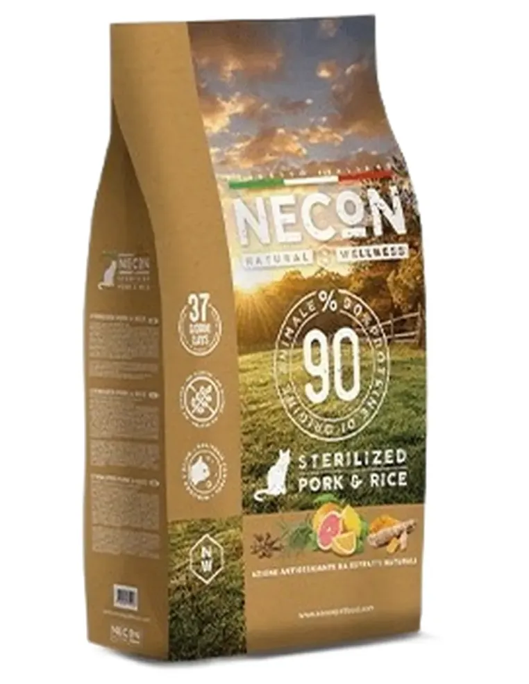 Necon natural wellness gatto adult sterilizzato maiale e riso 1,5 kg  