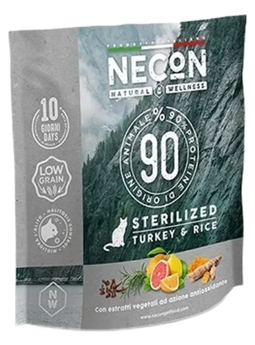 Necon natural wellness gatto adult sterilizzato tacchino e riso 400 gr  