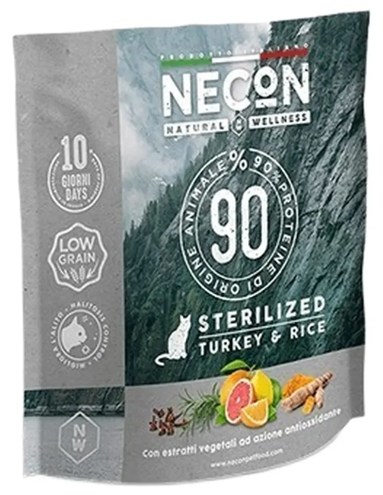 Necon natural wellness gatto adult sterilizzato tacchino e riso 400 gr  