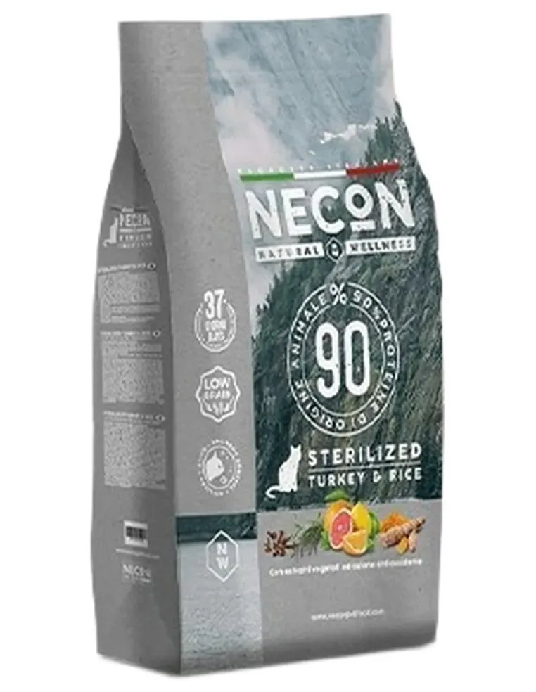 Necon natural wellness gatto adult sterilizzato tacchino e riso 1,5 kg  
