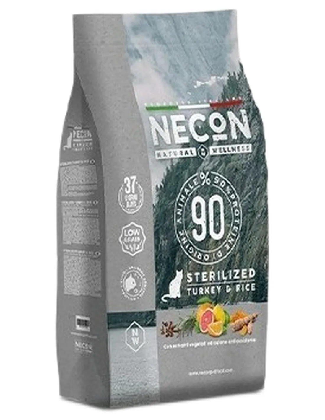 Necon natural wellness gatto adult sterilizzato tacchino e riso 1,5 kg  