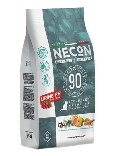 Necon natural wellness gatto adult sterilizzato urine ph pesce e riso 1,5 kg