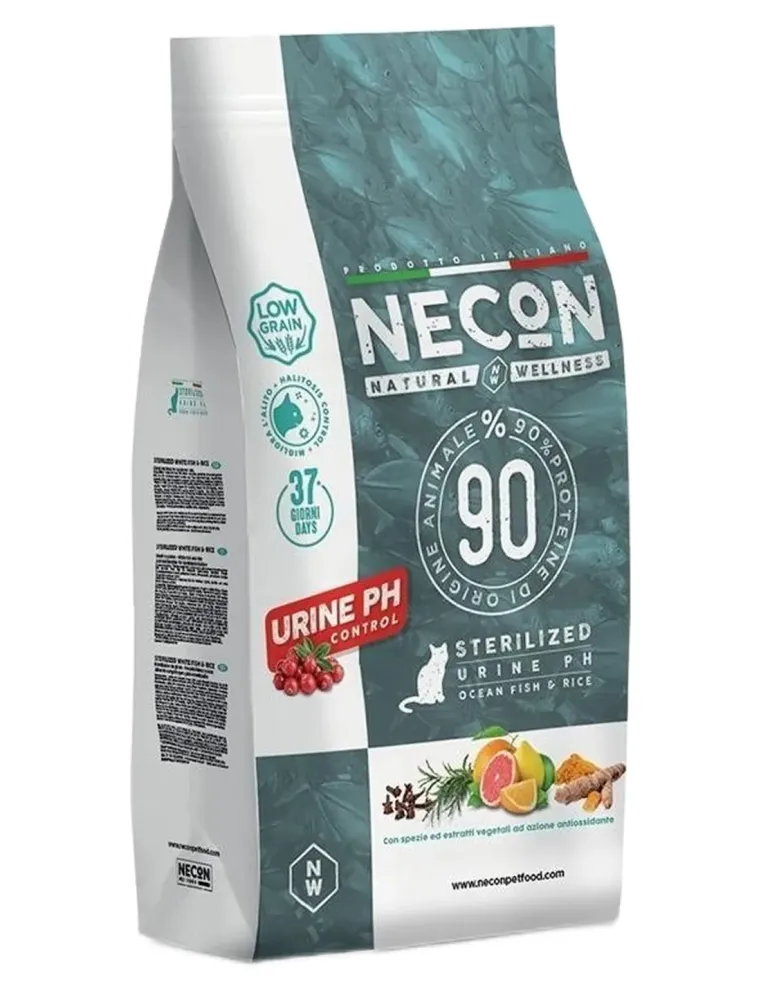 Necon natural wellness gatto adult sterilizzato urine ph pesce e riso 1,5 kg  