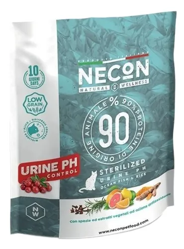 Necon natural wellness gatto adult sterilizzato urine ph pesce e riso 400 gr  