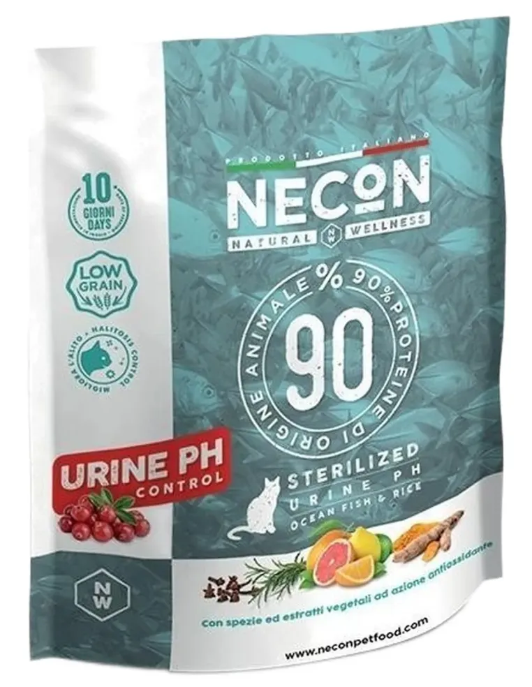 Necon natural wellness gatto adult sterilizzato urine ph pesce e riso 400 gr  