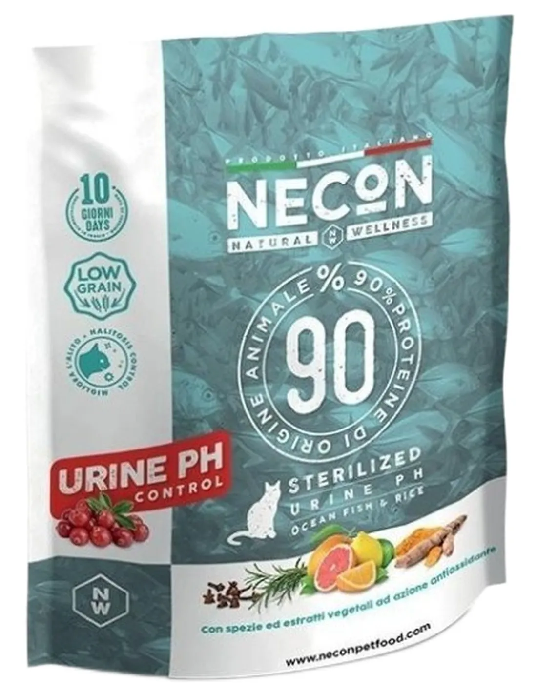 Necon natural wellness gatto adult sterilizzato urine ph pesce e riso 400 gr  