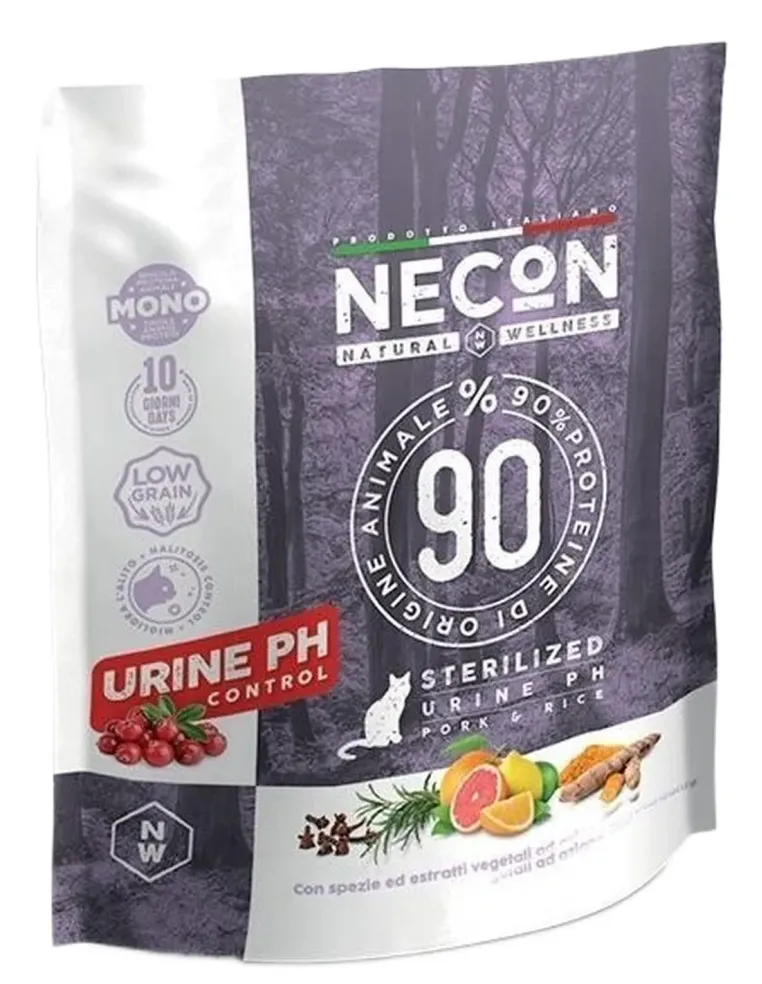 Necon natural wellness gatto adult sterilizzato urine ph maiale e riso 400 gr  