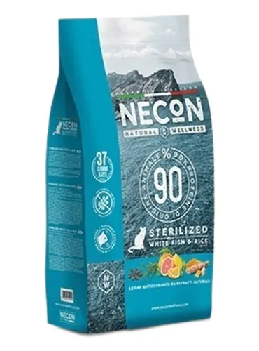Necon natural wellness gatto adult sterilizzato pesce bianco e riso 1,5 kg  
