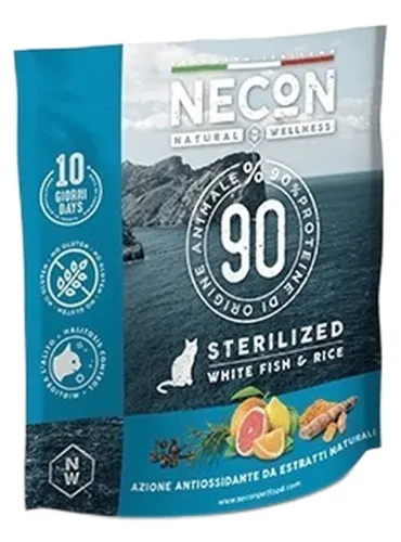 Necon natural wellness gatto adult sterilizzato pesce bianco e riso 400 gr  