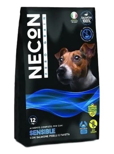 Necon zero grain sensible con salmone piselli e favetta 12 kg  