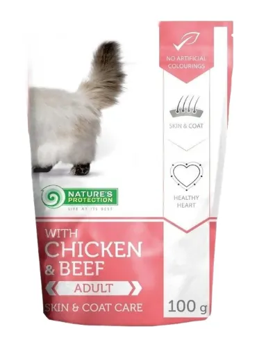 NaturÈs Protection POUCH gatto long hair pollo e manzo 100 gr  