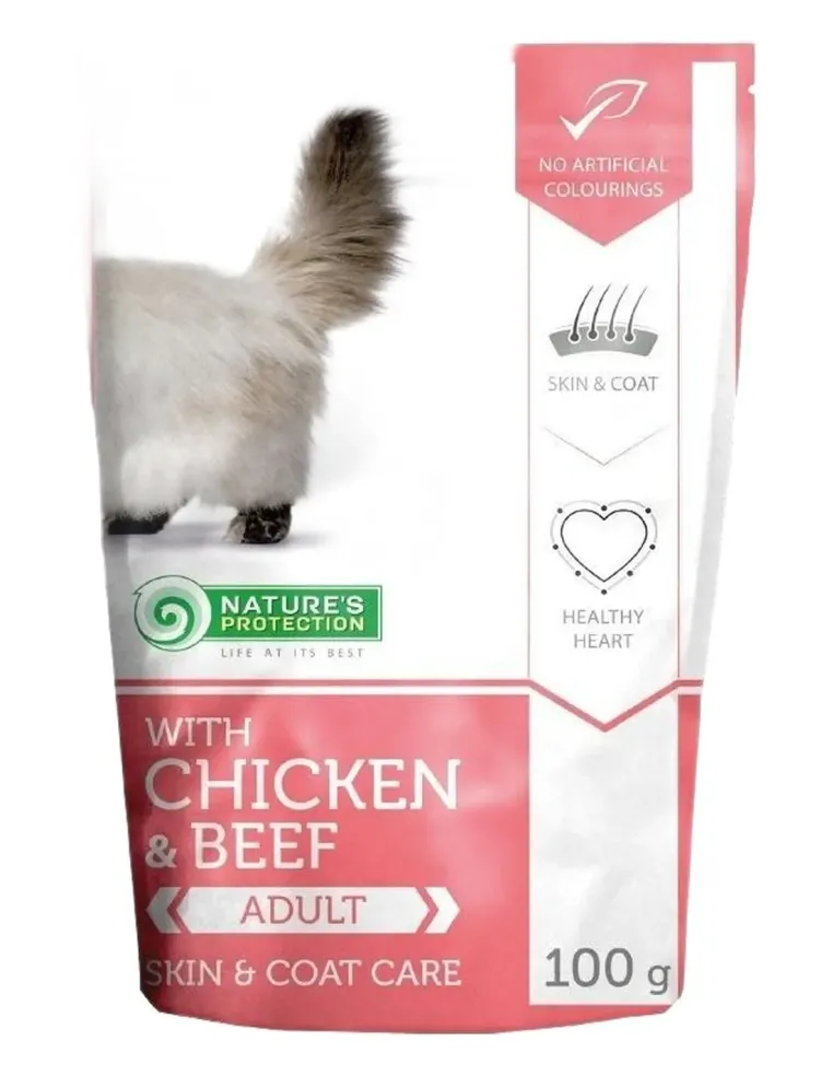 NaturÈs Protection POUCH gatto long hair pollo e manzo 100 gr  