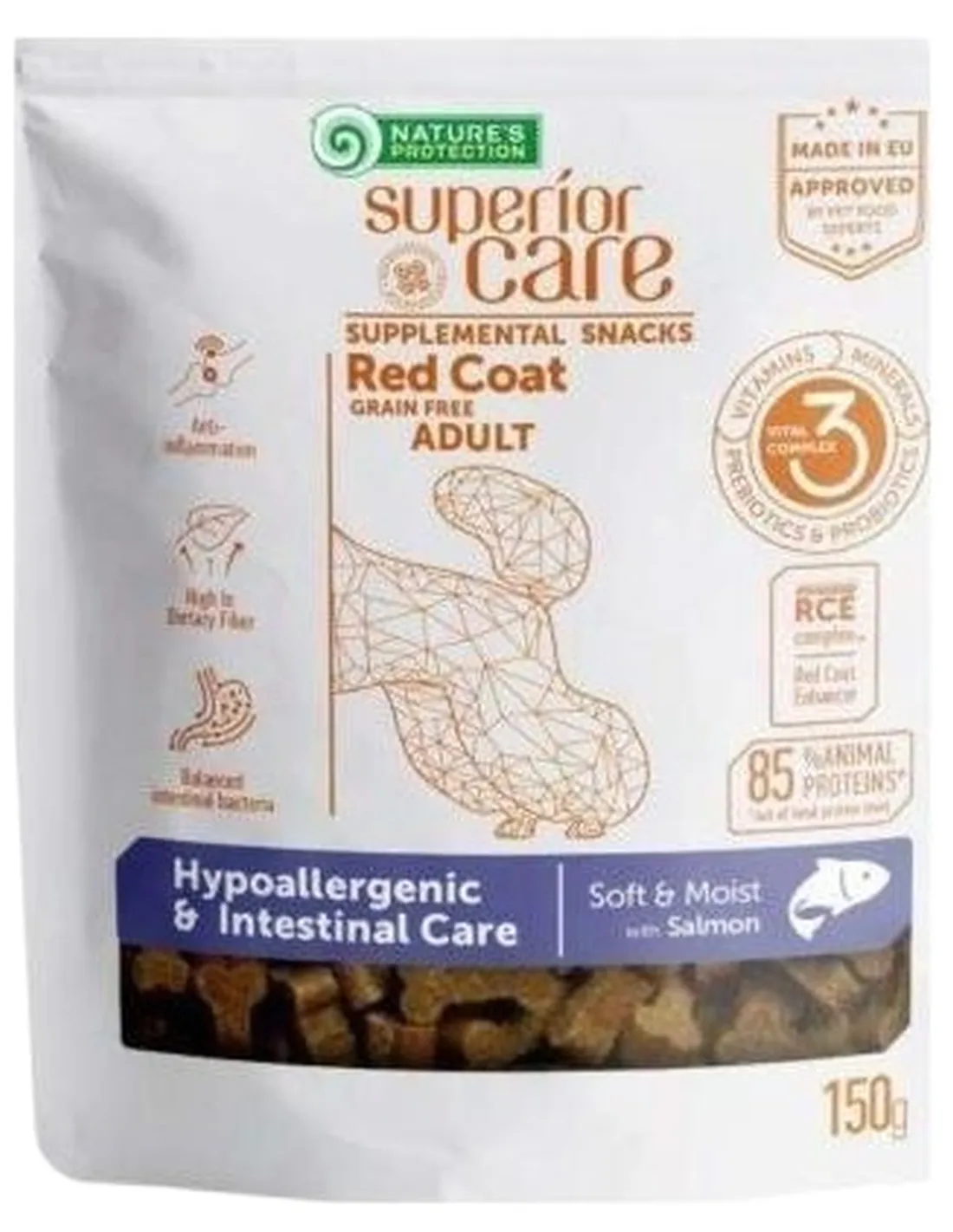 NaturÈs Protection Superior Care cane snack red coat hypoallergenic e intestinal care salmone 150 gr  