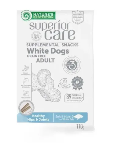 NaturÈs Protection Superior Care cane snack white dogs healthy hips e joints pesce bianco 110 gr  