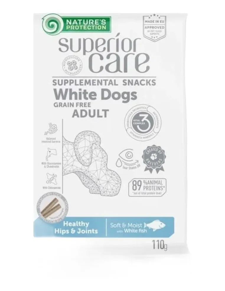 NaturÈs Protection Superior Care cane snack white dogs healthy hips e joints pesce bianco 110 gr  