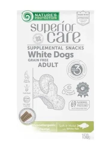 NaturÈs Protection Superior Care cane snack white dogs hypoallergenic dental pesce bianco 150 gr  