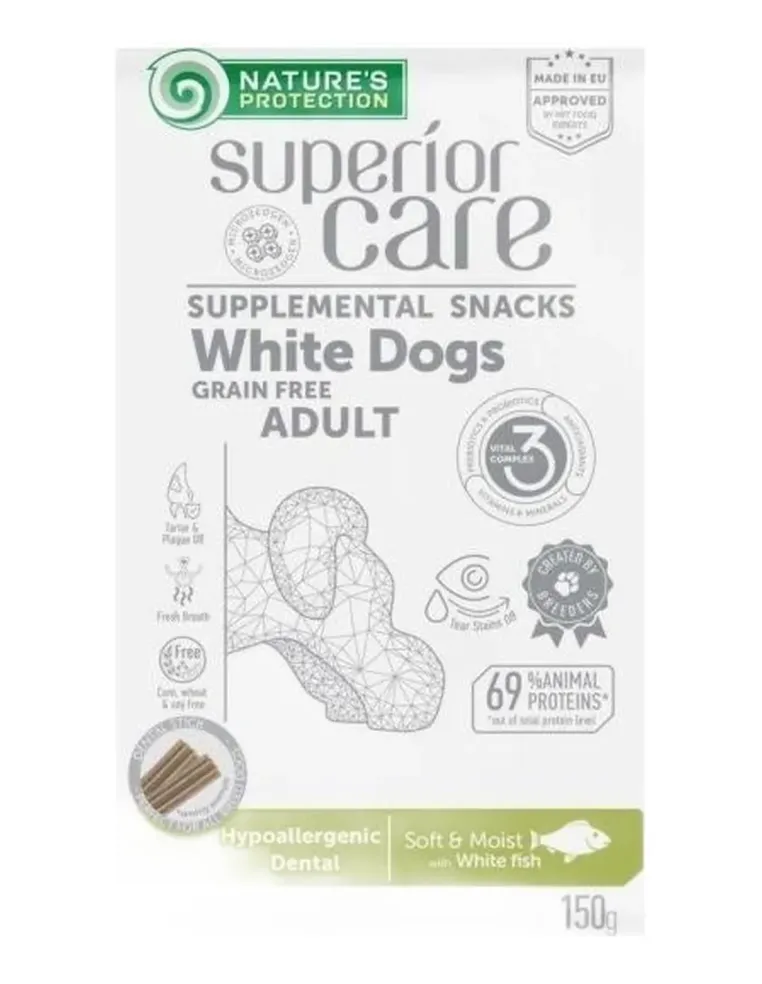 NaturÈs Protection Superior Care cane snack white dogs hypoallergenic dental pesce bianco 150 gr  