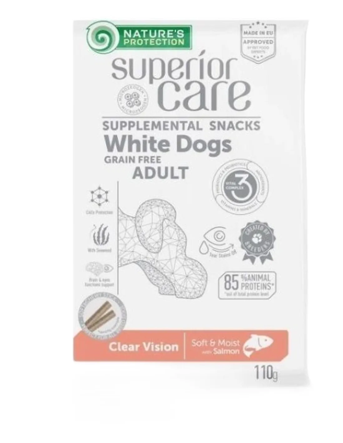 NaturÈs Protection Superior Care cane snack white dogs clear vision salmone 110 gr  