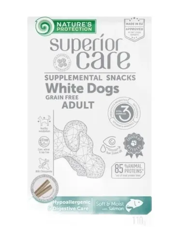 NaturÈs Protection Superior Care cane snack white dogs hypoallergenic e digestive care salmone 110 gr  
