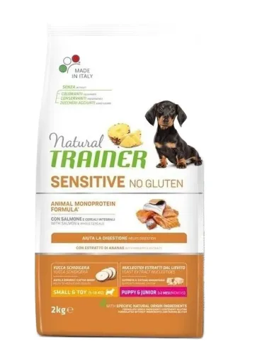 Natural trainer Sensitive cane No Gluten Mini Puppy e Junior Salmone 2 kg