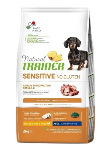 Natural Trainer sensitive no gluten cane small e toy adult anatra 2 kg