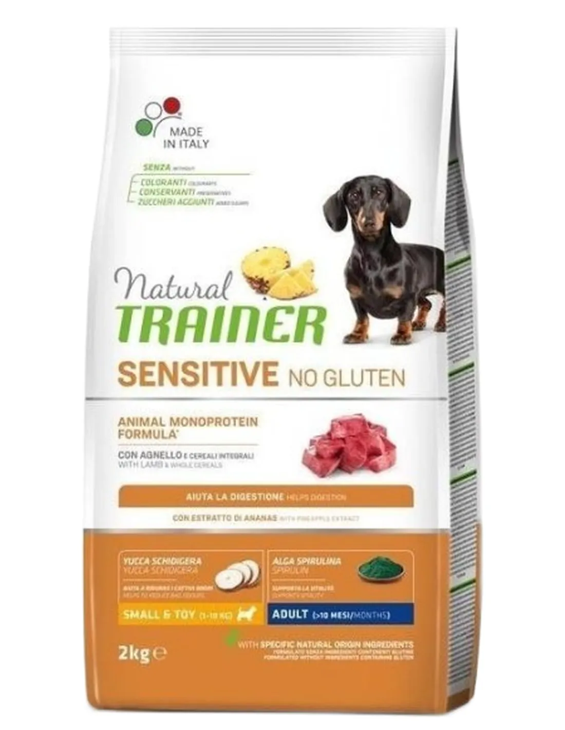Natural trainer Sensitive cane No Gluten Mini Adult Agnello 2 kg  