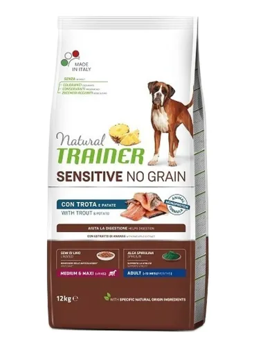 Natural Trainer sensitive no grain cane medium e maxi adult trota 12 kg  