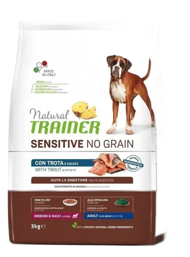 Natural Trainer sensitive no grain cane medium e maxi adult trota 3 kg  