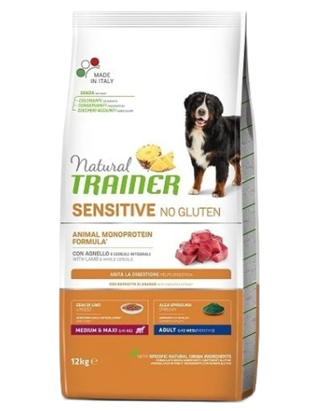 Natural Trainer sensitive no gluten cane medium e maxi adult agnello 12 kg  