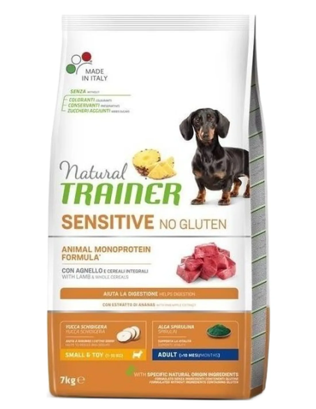 Natural trainer Sensitive cane No Gluten Mini Adult Agnello 7 kg   Natural trainer Sensitive cane No Gluten Mini Adult Agnello 7 kg
