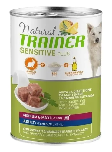 Natural trainer Sensitive plus cane medium e maxi Adult coniglio riso e olio 400 g  