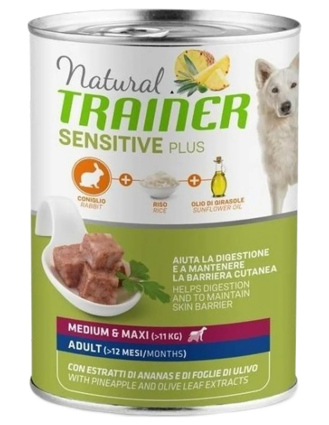 Natural trainer Sensitive plus cane medium e maxi Adult coniglio riso e olio 400 g  