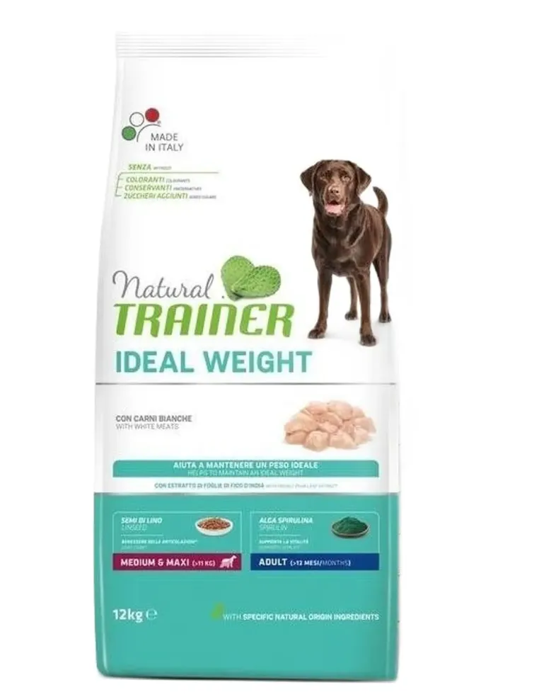 Natural trainer Ideal Weight cane MediumMaxi Adult Carni bianche 12 kg  