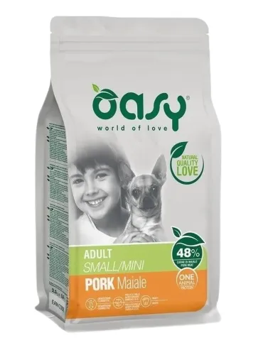 Oasy cane adult one protein small mini maiale 800 gr  