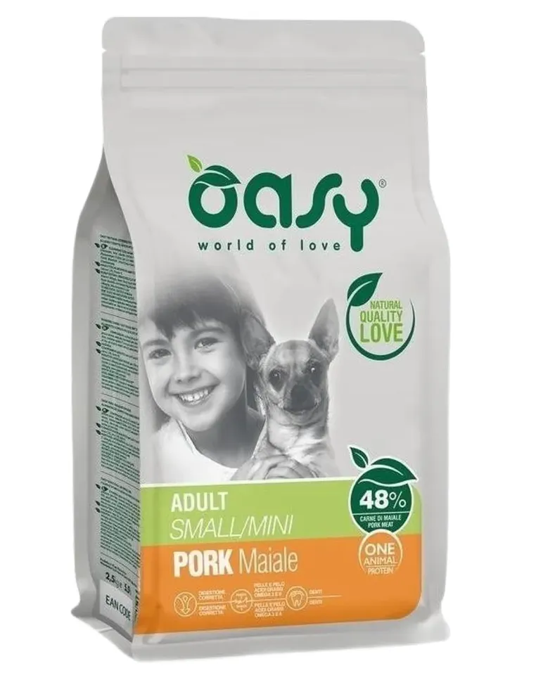 Oasy cane adult one protein small mini maiale 800 gr  