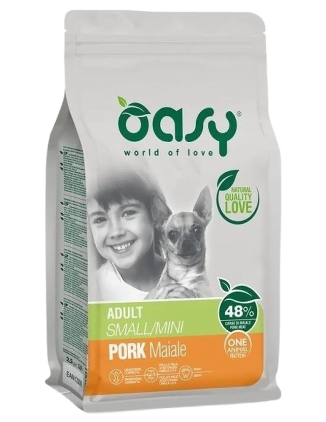 Oasy cane adult one protein small mini maiale 800 gr  