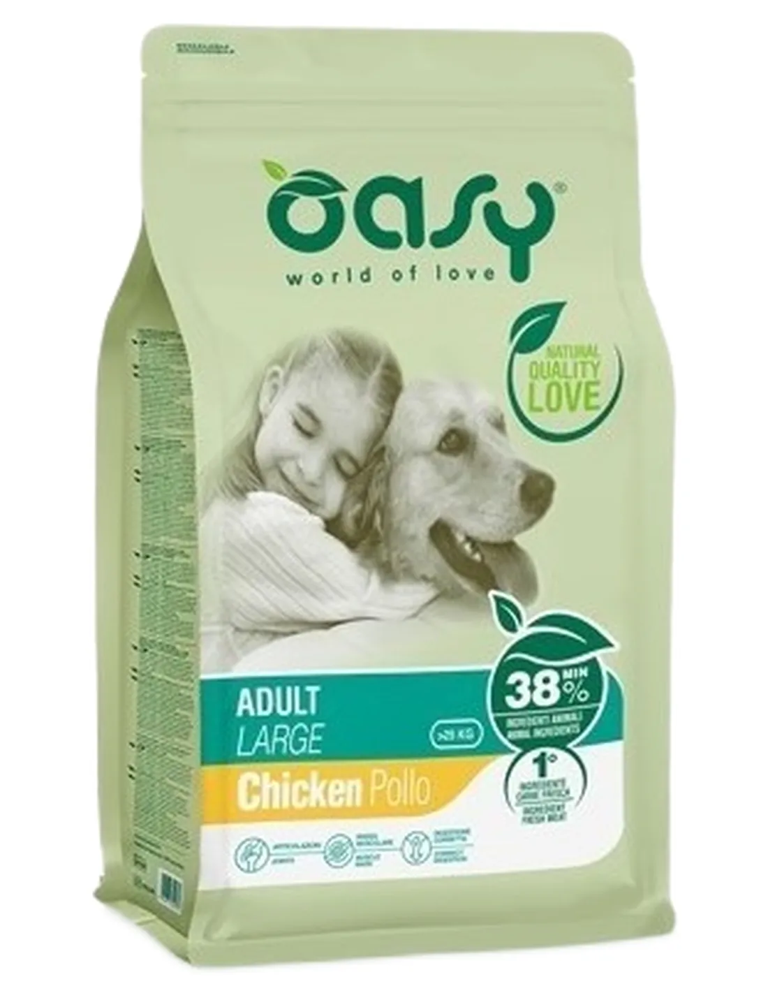 Oasy cane adult large pollo 12 kg  