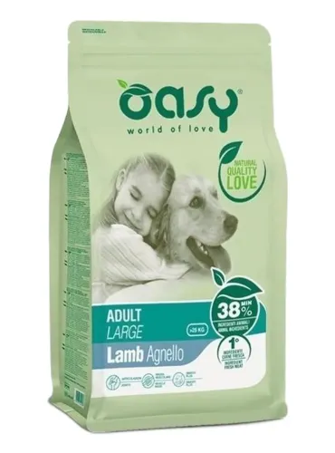 Oasy cane adult large agnello 12 kg