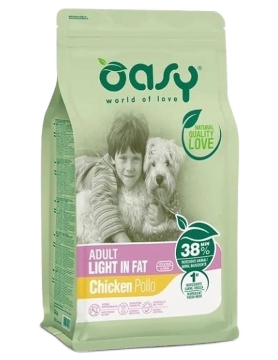 Oasy cane adult light in fat pollo 12 kg  