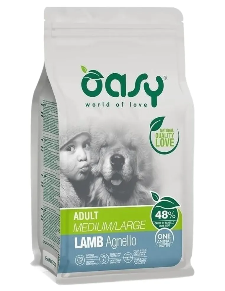 Oasy cane adult one protein medium large agnello 2,5 kg  