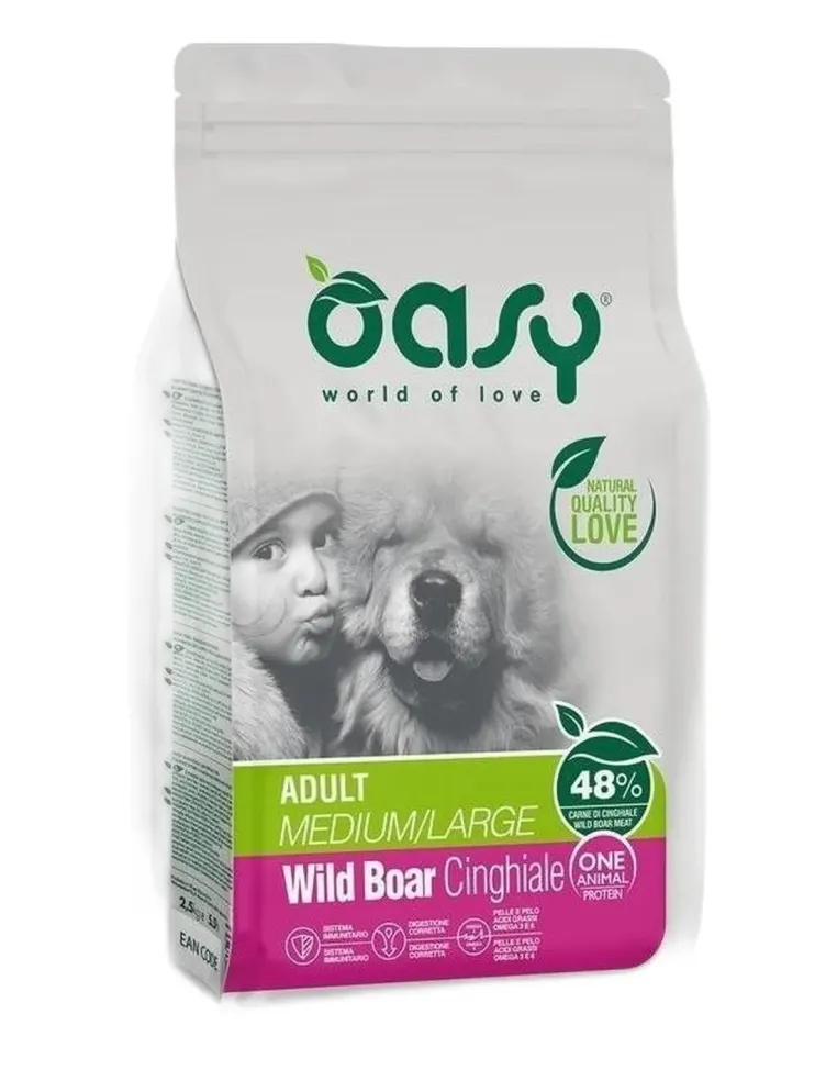 Oasy cane adult one protein medium large cinghiale 2,5 kg  