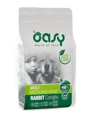 Oasy cane adult one protein medium large coniglio 2,5 kg  