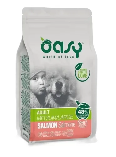 Oasy cane adult one protein medium large salmone 12 kg  