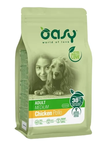 Oasy cane adult medium pollo 12 kg  