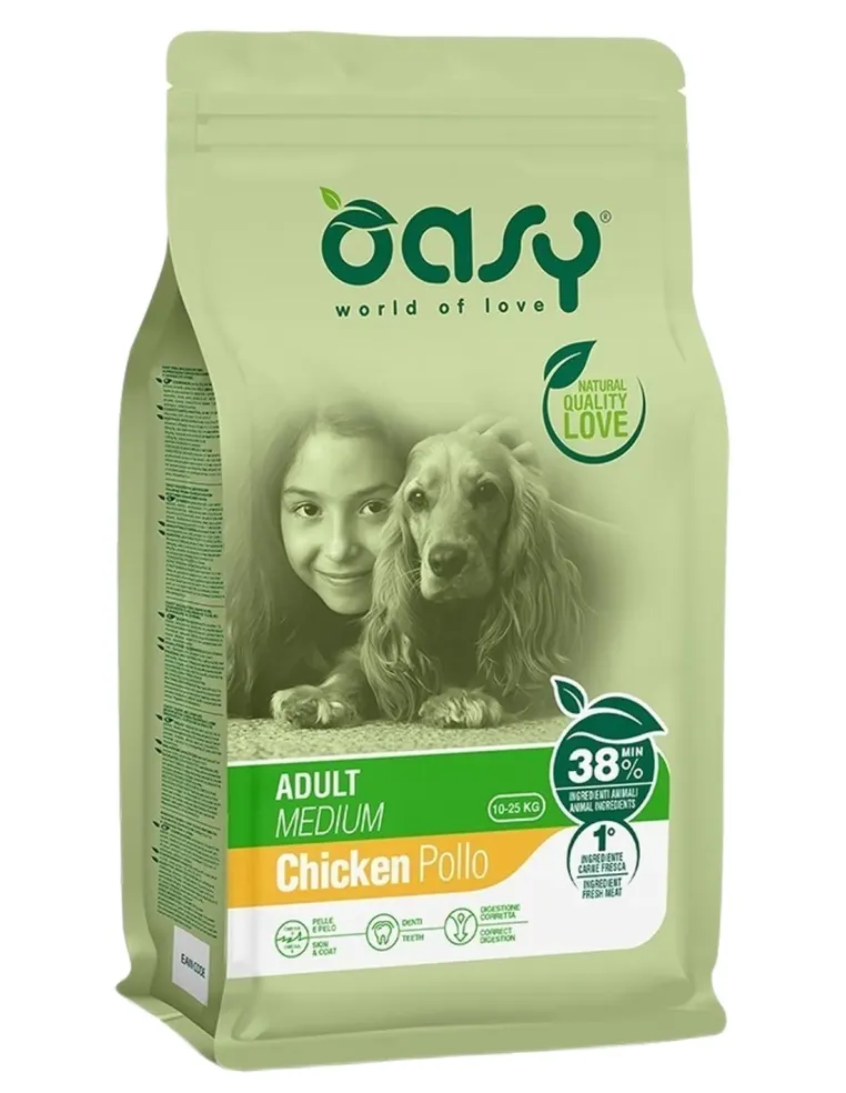 Oasy cane adult medium pollo 3 kg  