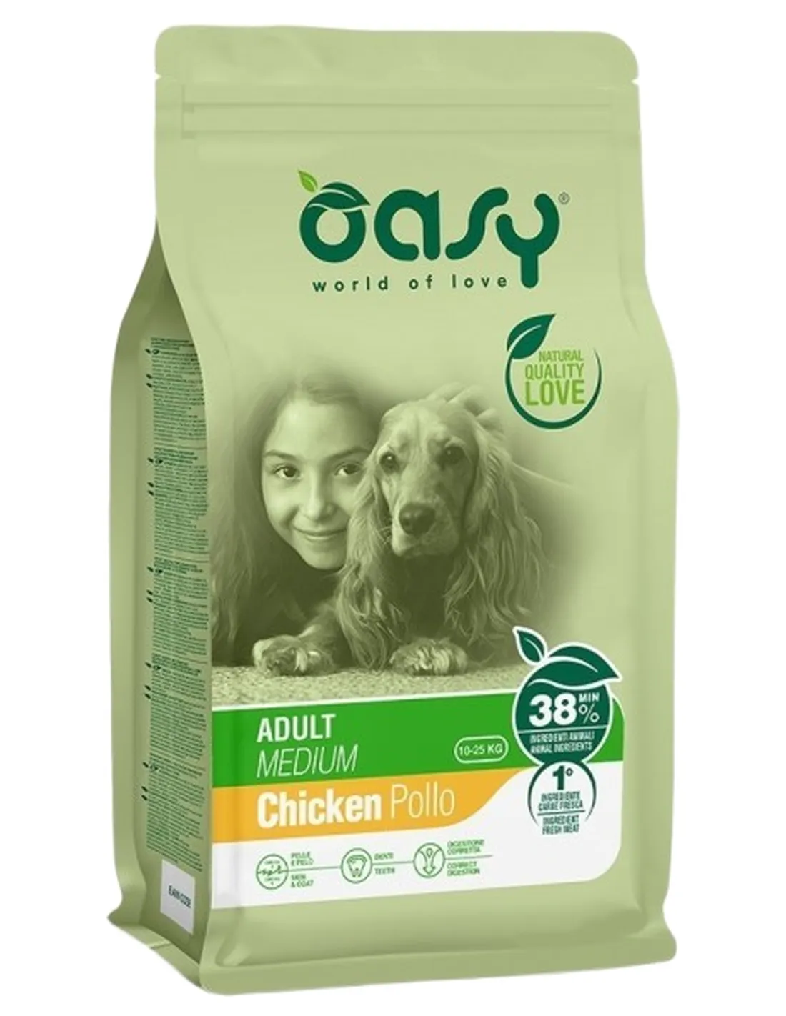 Oasy cane adult medium pollo 3 kg  