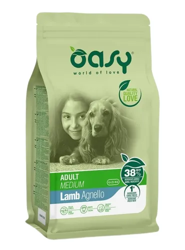 Oasy cane adult medium agnello 3 kg